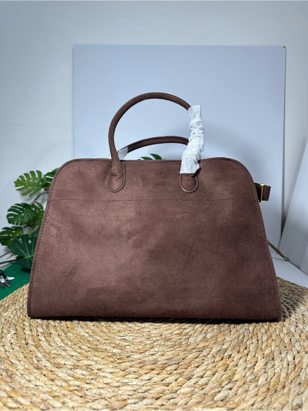 The Row for Superga Chocolate Brown Suede Satchel